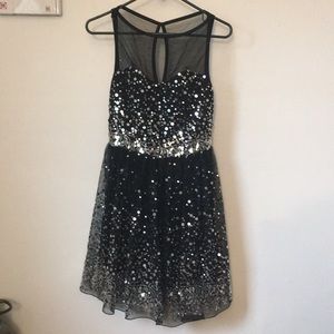 Black sequin party dress
